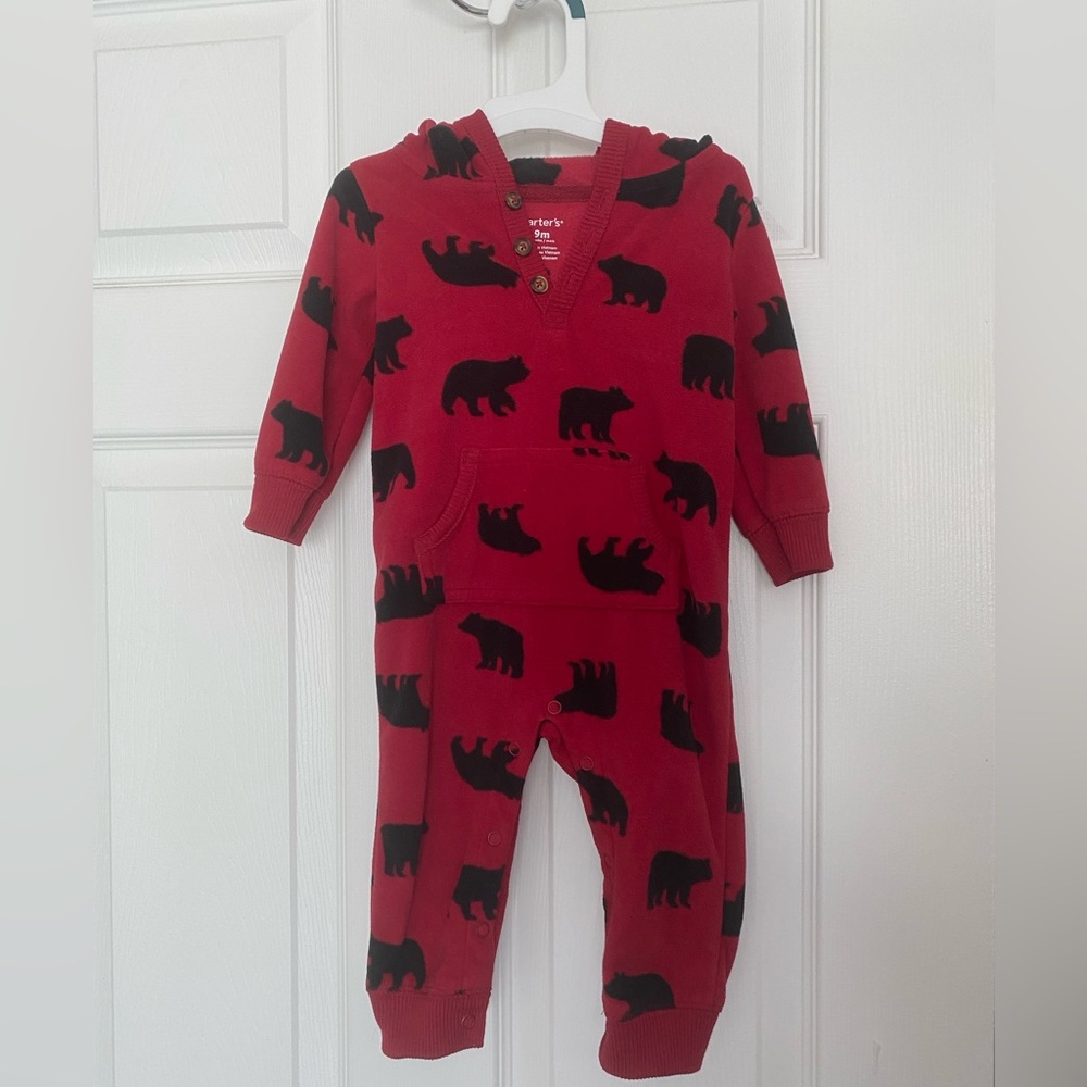 NWOT Carter’s fleece onsie with bear ears 🐻